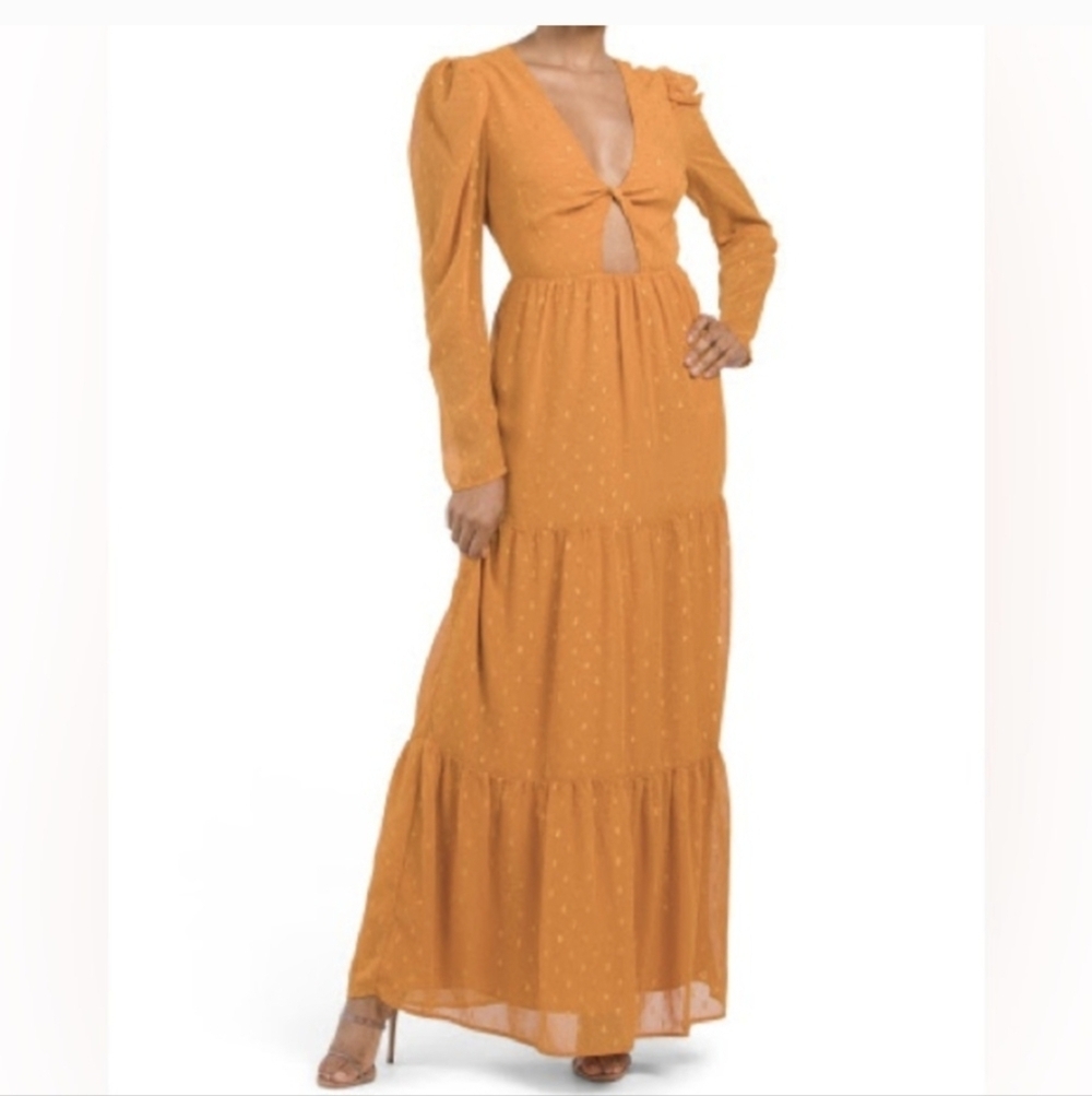 RACHEL Rachel Roy Gold Maxi Dress - Picture 1 of 4